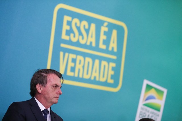 (Brasília - DF, 20/05/2019) Presidente da República, Jair Bolsonaro durante Apresentação da 2ª Fase da Campanha Publicitária da Nova Previdência.\rFoto: Marcos Corrêa/PR