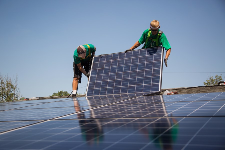 Instalação de placa solar