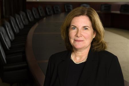 Kansas City Federal Reserve Bank President Esther George is pictured in the bank's boardroom in Kansas City, Missouri, in this handout photo courtesy of the Kansas City Federal Reserve. EUTERS/Kansas City Federal Reserve/Handout