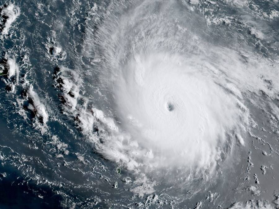 Imagem do furacão Irma, em 2019