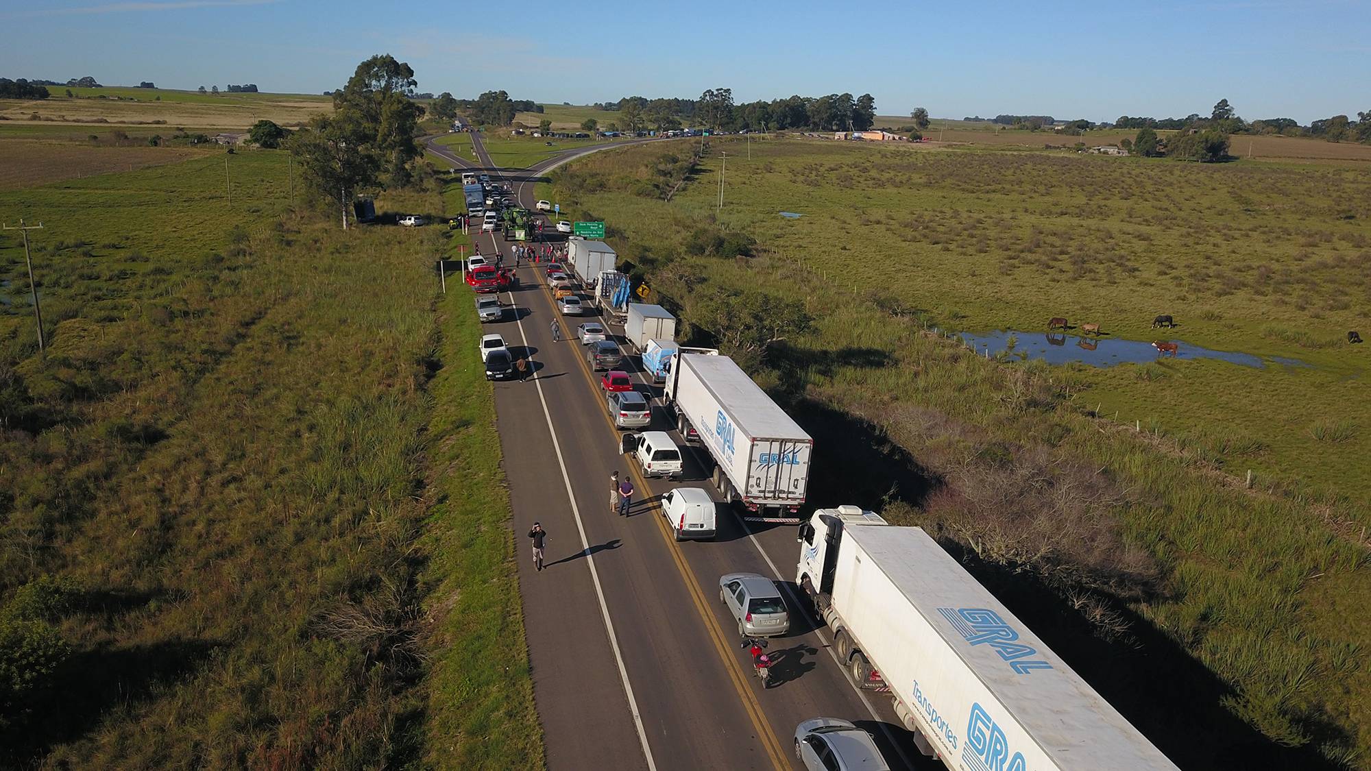 Santana do Livramento 23/05/2018 Greve dos Caminhoneiros na fronteira com Brasil/Uruguai. Foto Marcelo Pinto/APlateia