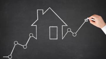 Mortgage Graph with Ascending Price Arrow