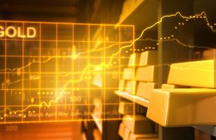 Gold bars and stock market
