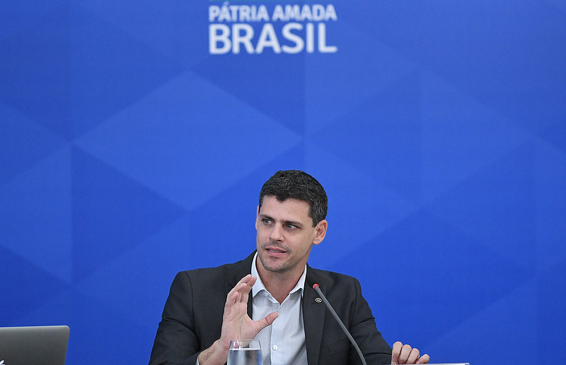 O secretário do Tesouro Nacional, Bruno Funchal, em coletiva de imprensa (Foto: Edu Andrade/Ascom/ME)