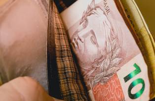 Brazilian Currency - Brl. Money bills in a wallet.