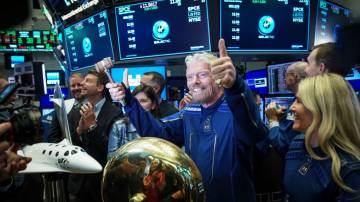 Richard Branson no IPO da Virgin Galactic