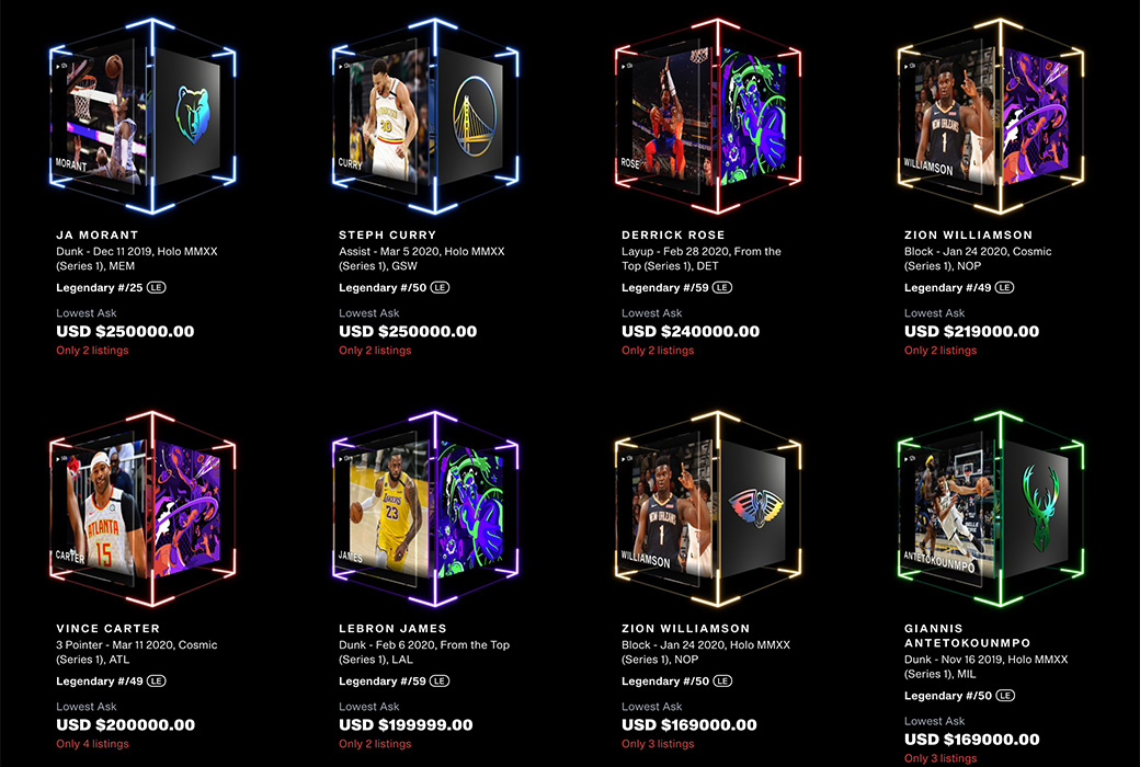Marketplace do NBA Top Shot (Reprodução)