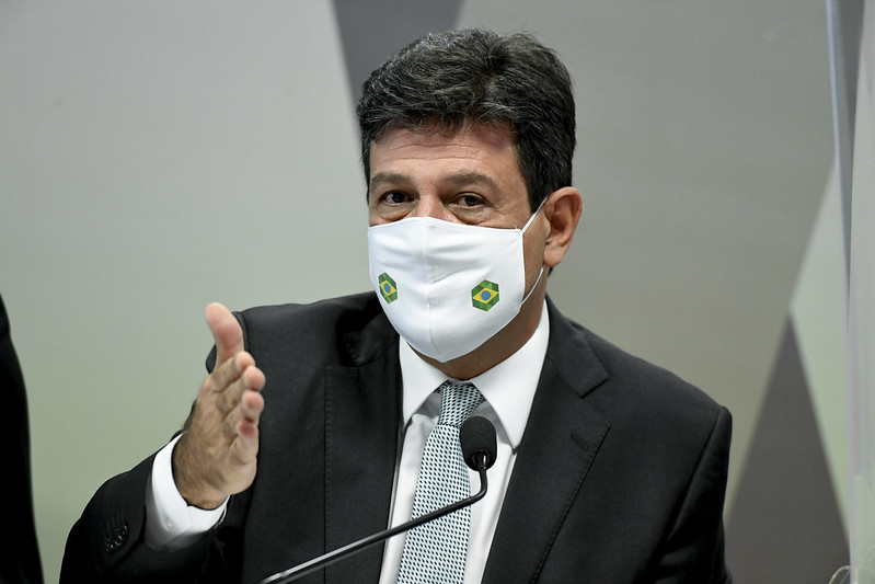 O ex-ministro da Saúde Luiz Henrique Mandetta, em oitiva na CPI da Pandemia (Foto: Jefferson Rudy/Agência Senado)