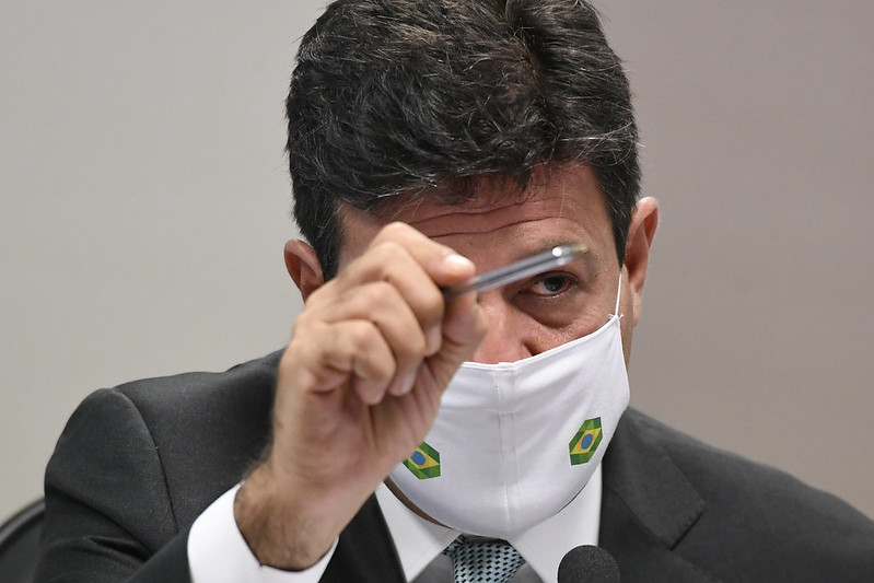 O ex-ministro da Saúde Luiz Henrique Mandetta em oitiva na CPI da Pandemia (Foto: Jefferson Rudy/Agência Senado)