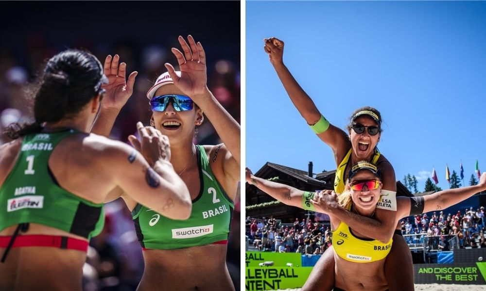 As duplas Ágatha e Duda e Ana Patrícia e Rebecca (FIVB/Divulgação)