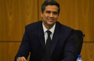 O novo presidente do Banco Central (BC), Roberto Campos Neto, durante cerimônia de transmissão de cargo.