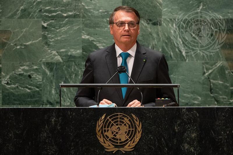 Jair Bolsonaro (sem partido) durante discurso na ONU nesta terça-feira (21)