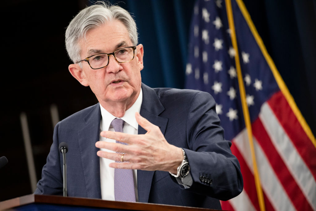 Jerome Powell, presidente do Fed (Foto: Samuel Corum/Getty Images)