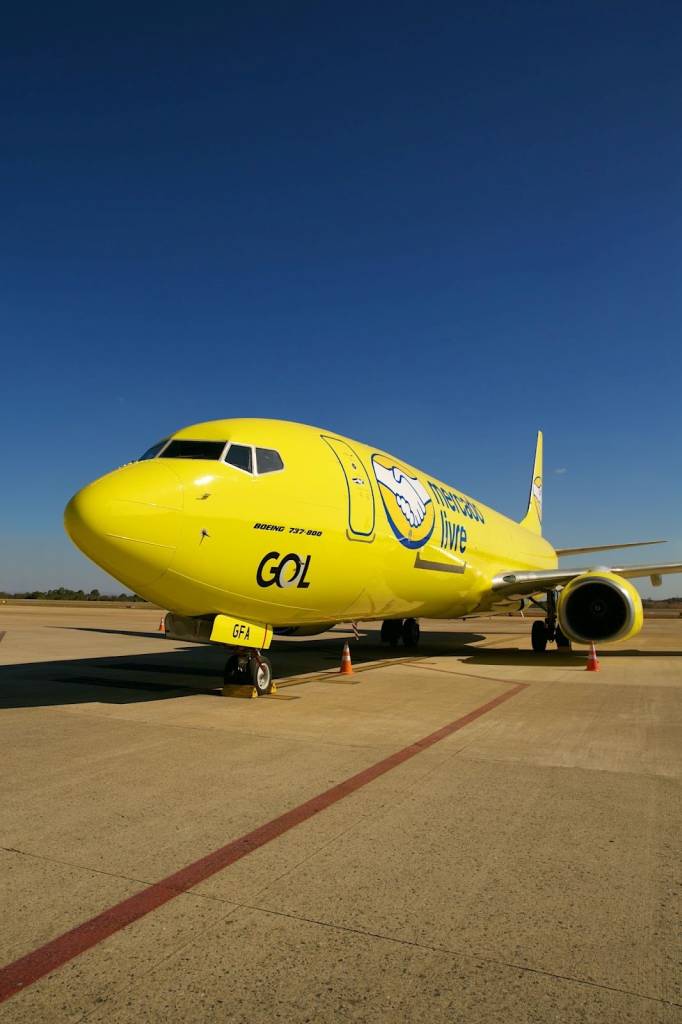 Boeing 737-800 da Gol adaptado para entregas do Mercado Livre (Foto: Divulgação)