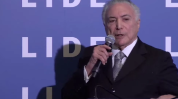 Ex-presidente Michel Temer na abertura de conferência do Lide em Nova York (Reprodução)