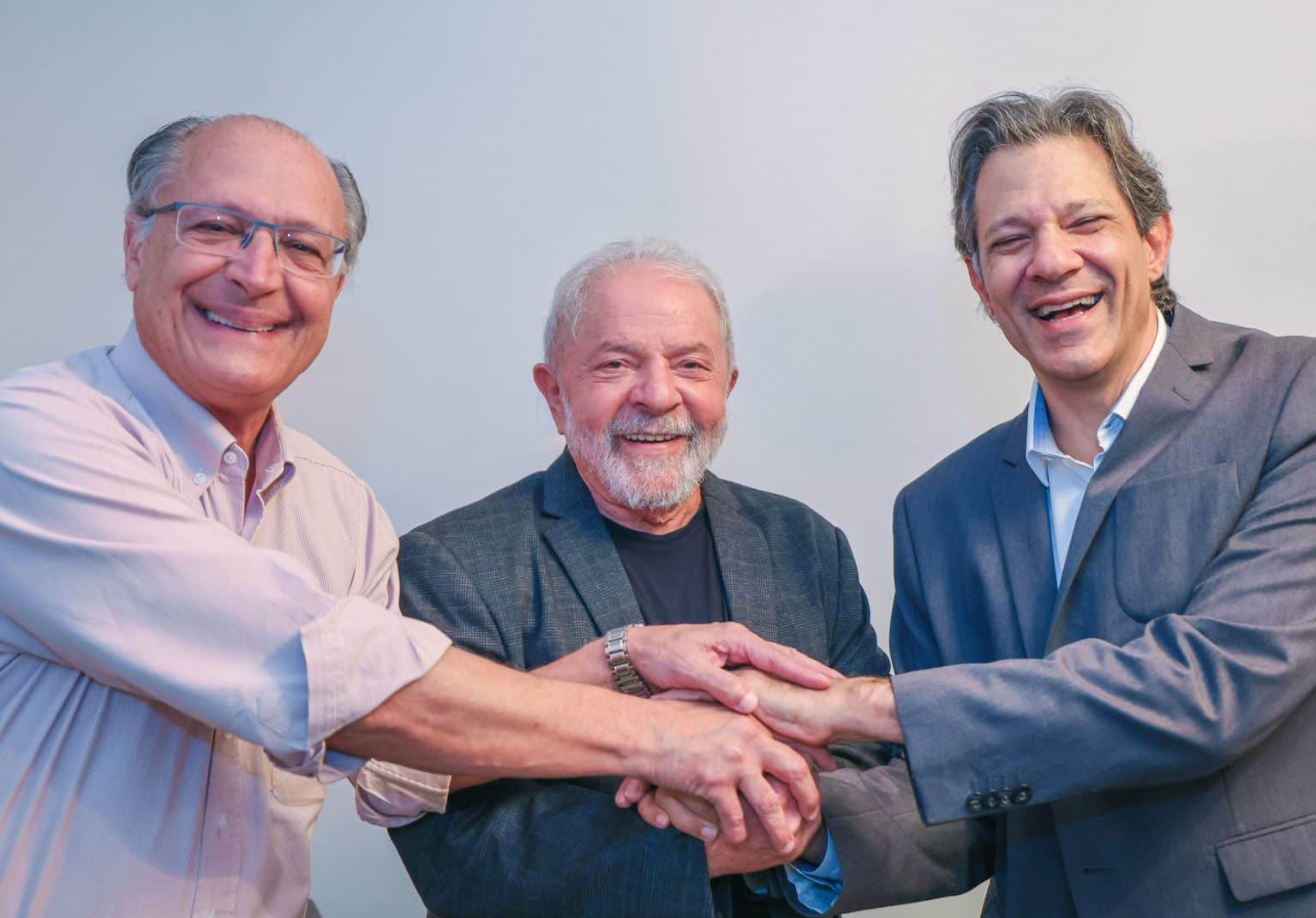 Luiz Inácio Lula da Silva (PT), Geraldo Alckmin (PSB) e Fernando Haddad (PT). (Foto: Ricardo Stuckert)