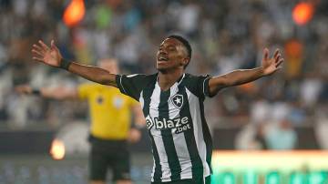 Jeffinho comemora gol do Botafogo contra o Atlhetico, pelo Campeonato Brasileiro de 2022 (Vitor Silva/Botafogo)
