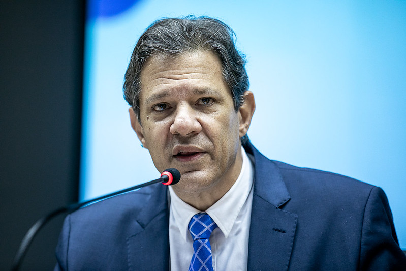 Fernando Haddad em entrevista à imprensa sobre medidas econômicas (Washington Costa/MF)