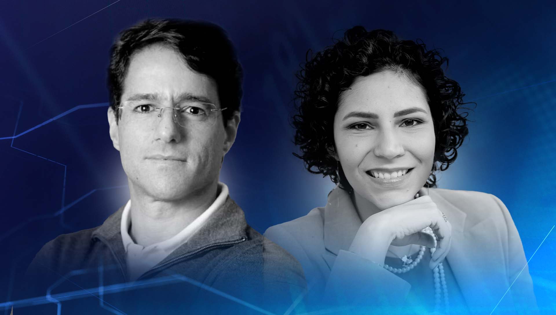 Rogério Freitas, head de gestão da XP Advisory, e Patrícia Palomo, head de investimentos da Unicred (Imagem: Leo Albertino)