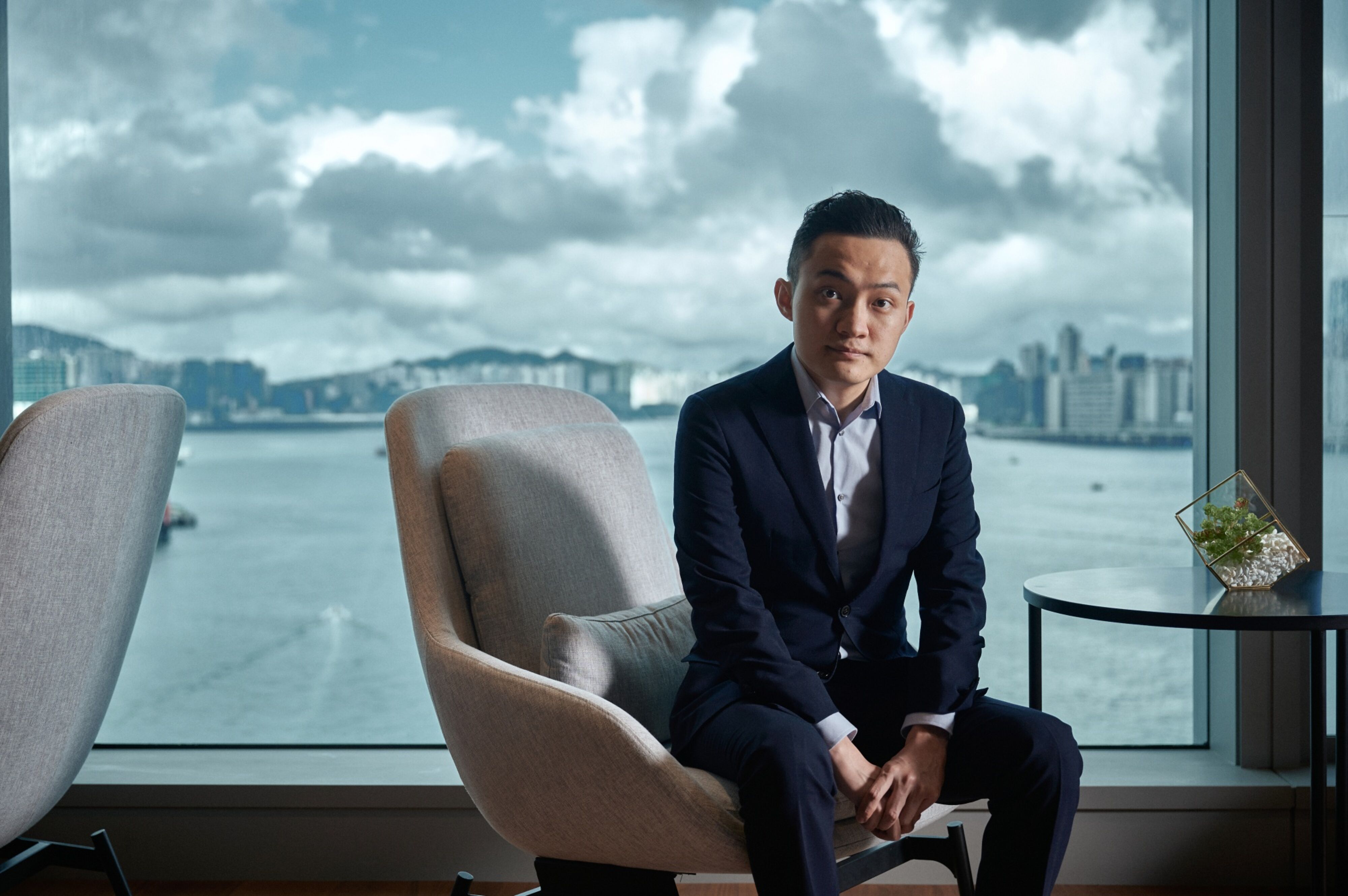 O empresário de criptomoedas Justin Sun (Calvin Sit/Bloomberg)