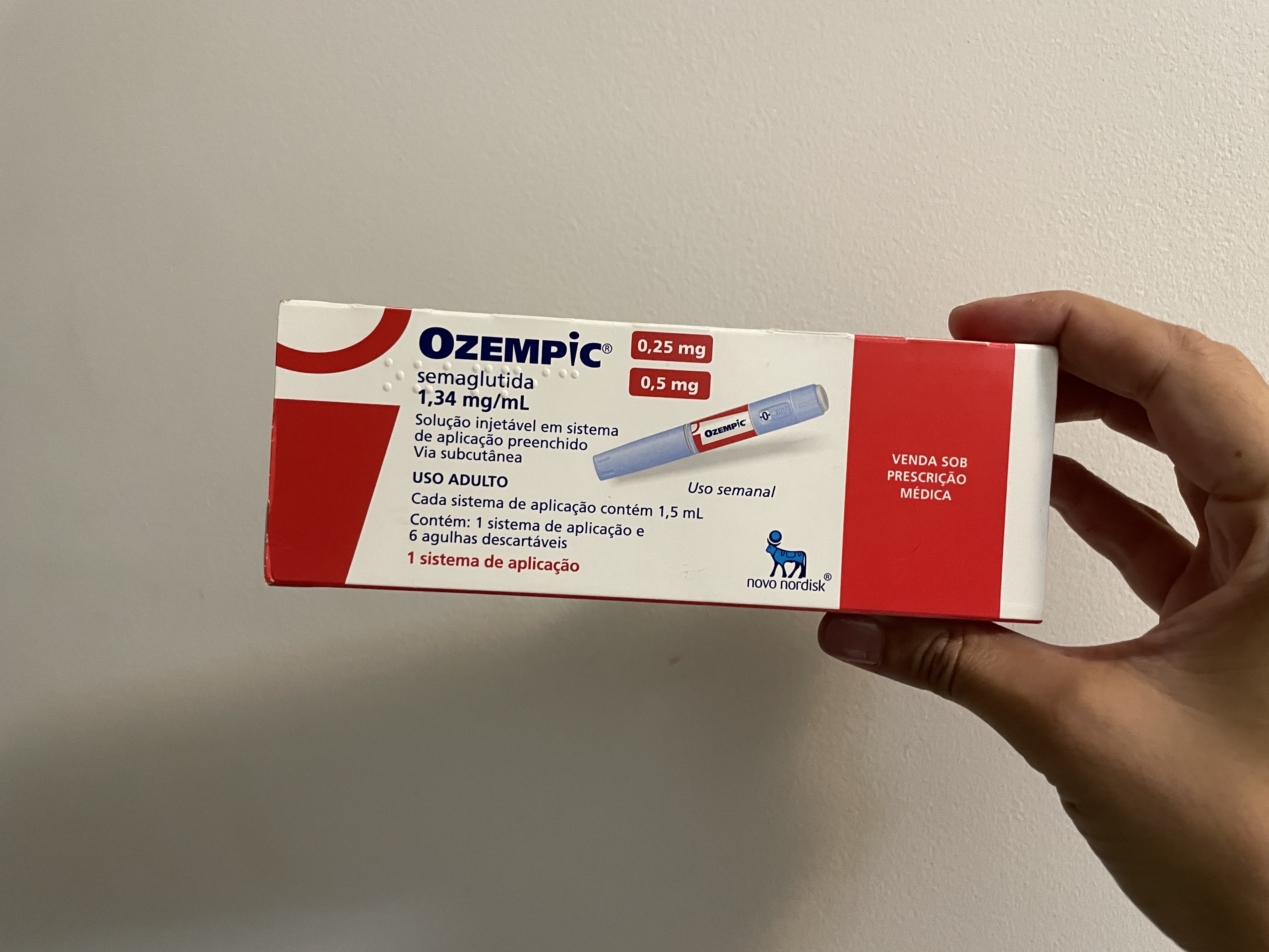 Ozempic, medicamento composto por semaglutida, utilizado para tratamento de diabetes, da Nova Nordisk