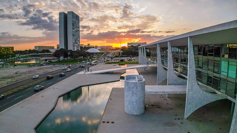 O Palácio do Planalto com o Congresso Nacional ao fundo (Foto: Ricardo Stuckert/PR)