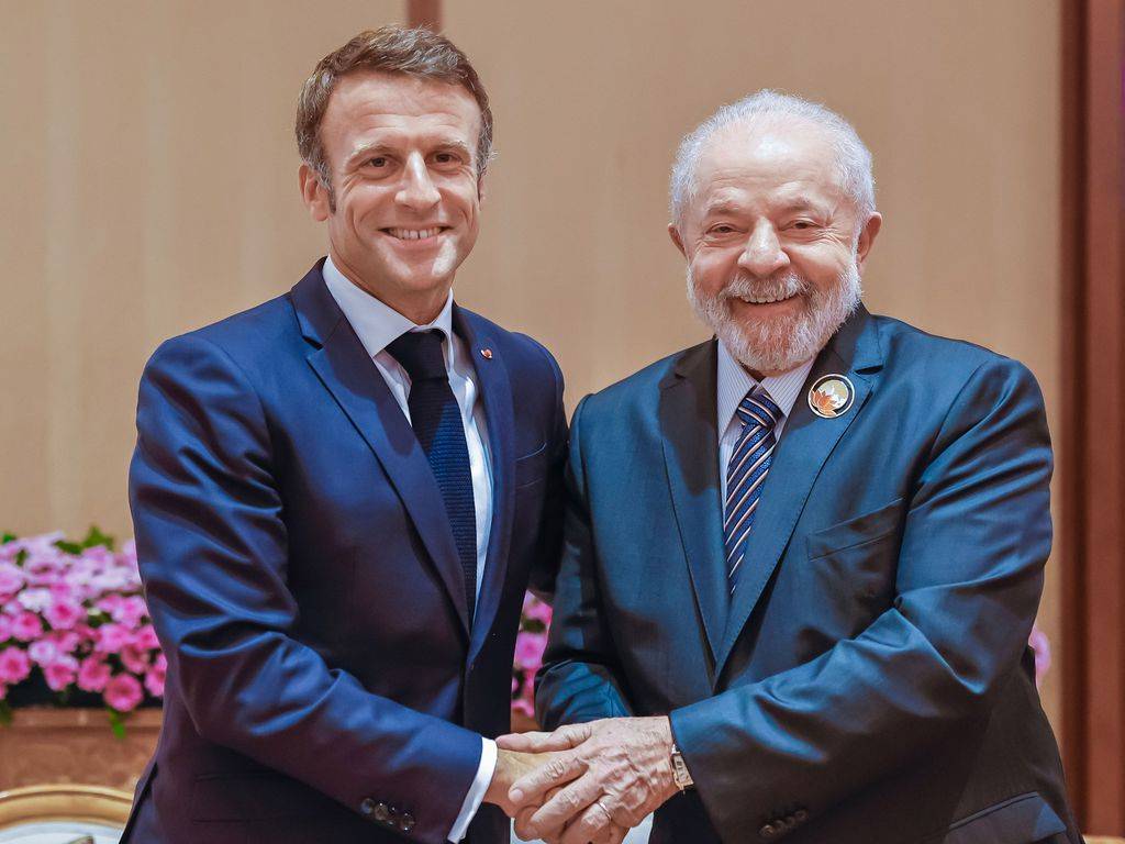 Nova Delhi, Índia, 10.09.2023 - Presidente Lula se reúne com o Presidente da República Francesa, Emmanuel Macron, no Bharat Mandapam. Nova Delhi – Índia. Foto: Ricardo Stuckert/PR
