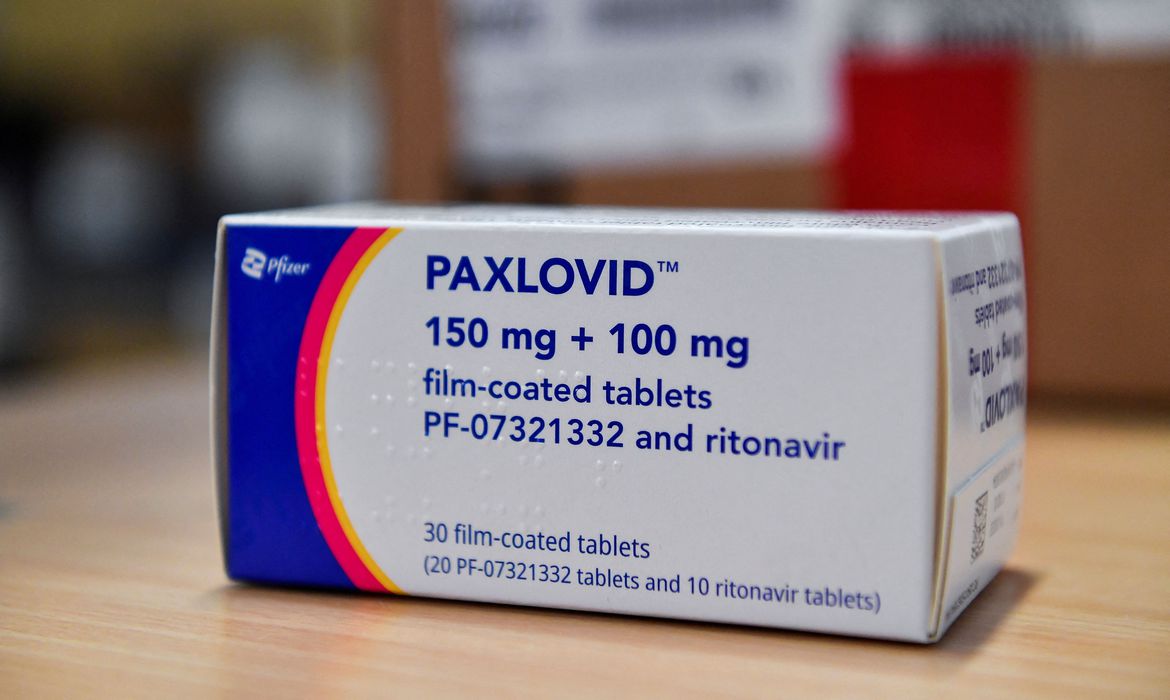 Caixa de remédio Paxlovid, da Pfizer (Jennifer Lorenzini/Reuters)