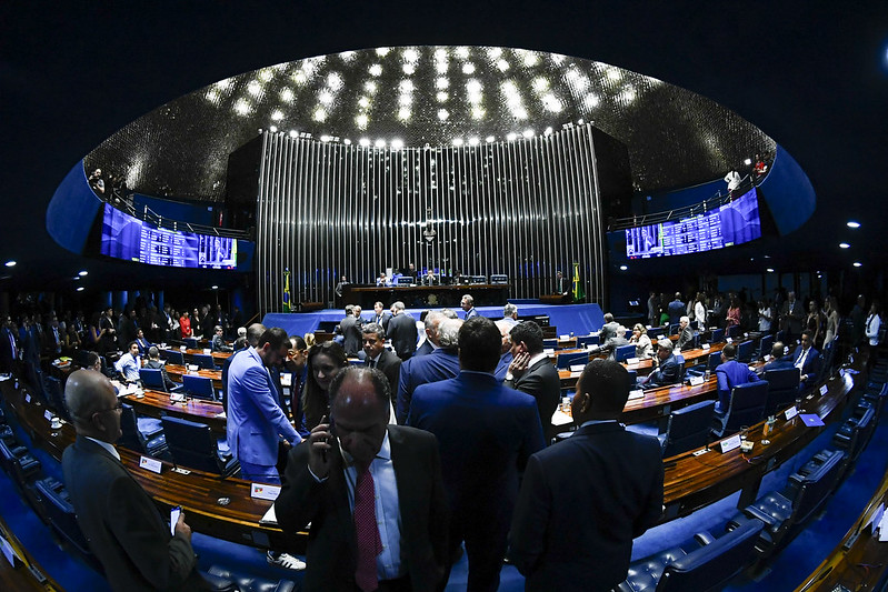 O plenário do Senado Federal durante sessão deliberativa para votar a reforma tributária (Foto: Jefferson Rudy/Agência Senado)