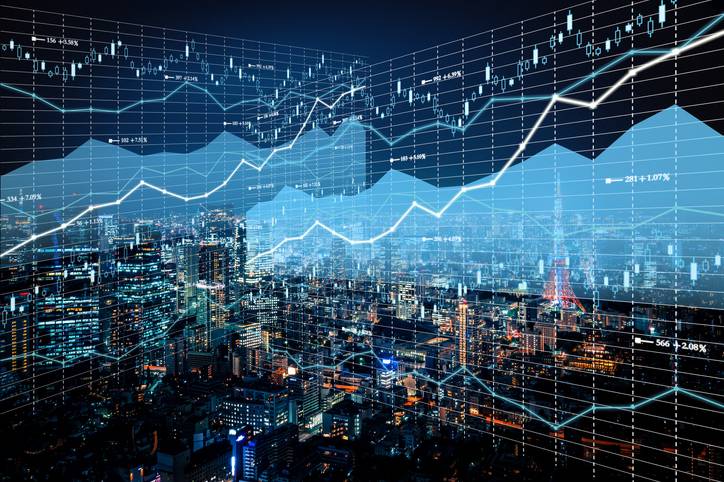 Gráfico com sobreposições ilustra o movimento dos mercados mundiais