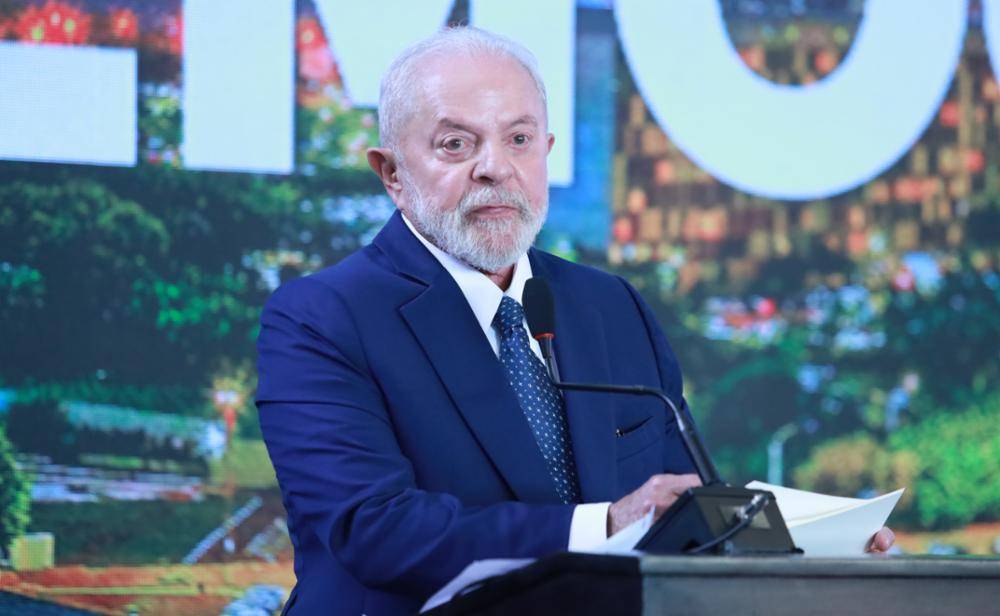 O presidente da República, Luiz Inácio Lula da Silva (PT), discursa no evento "Democracia Inabalada", no Congresso Nacional, em memória à invasão das sedes dos Três Poderes em 8 de janeiro de 2023 (Foto: Mario Agra/Câmara dos Deputados)