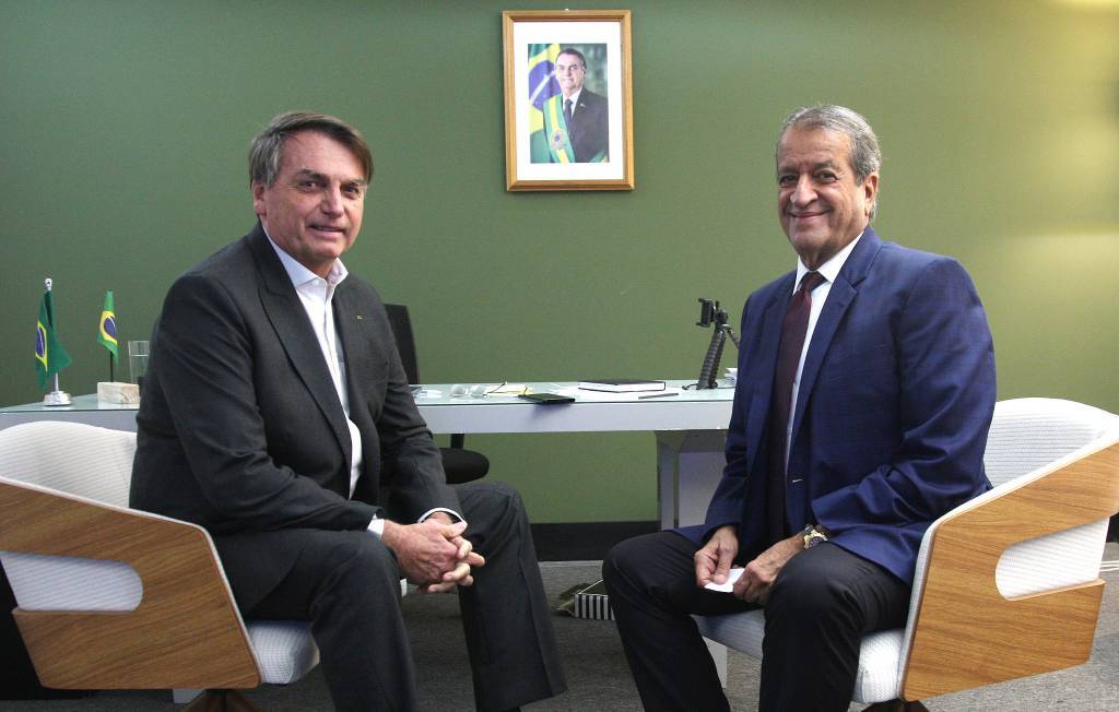 Jair Bolsonaro e o presidente nacional do partido, Valdemar Costa Neto (Foto: Beto Barata/ PL)