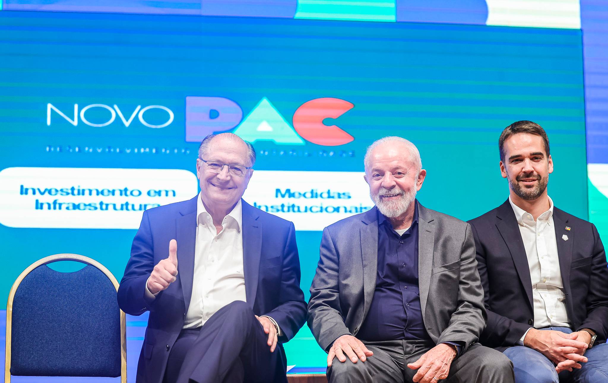 Geraldo Alckmin, Lula e Eduardo Leite (Foto: Ricardo Stuckert/PR)