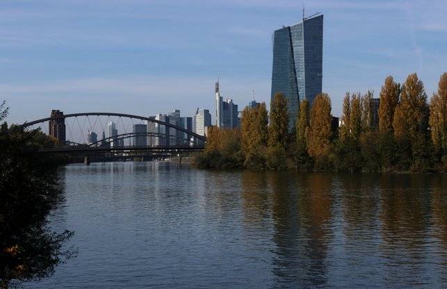 Vista da sede do Banco Central Europeu (BCE) em Frankfurt, na Alemanha (Foto: Wolfgang Rattay/Reuters)
