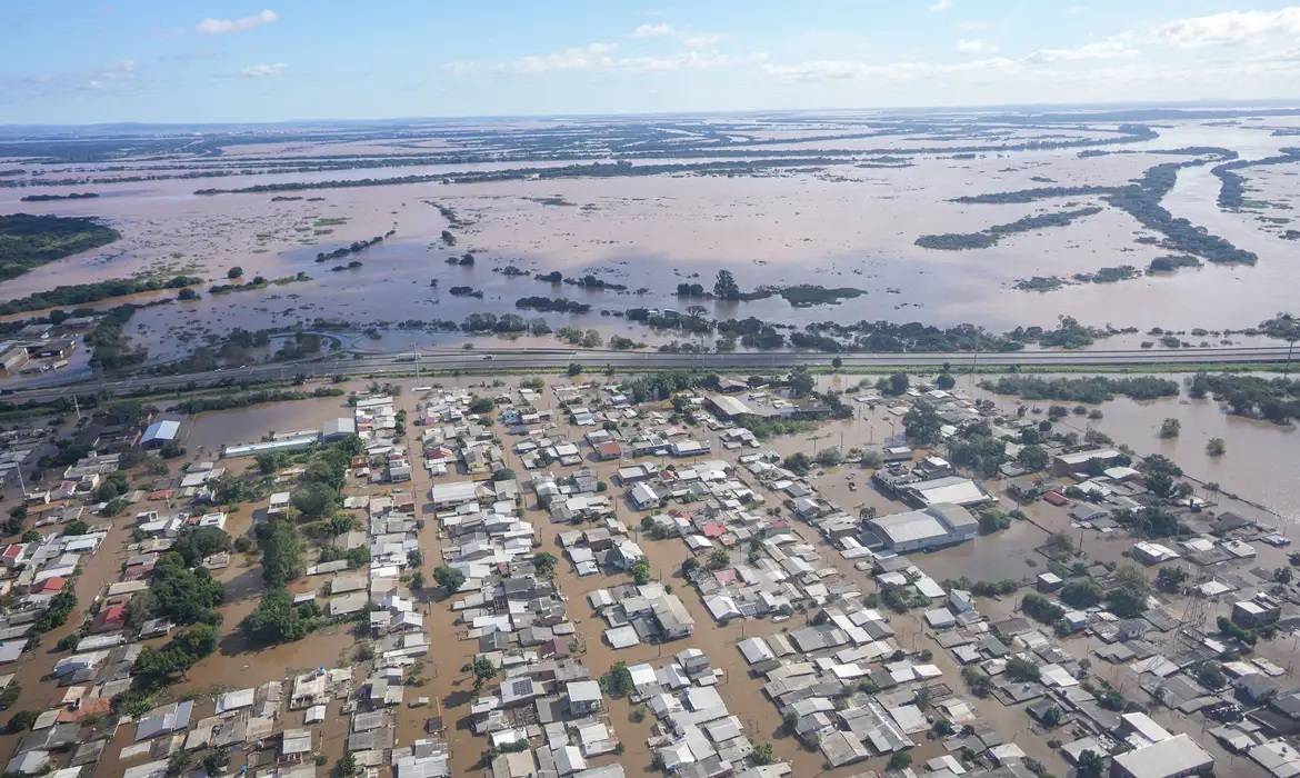 Áreas de alagamento no Rio Grande do Sul (Foto: Mauricio Tonetto/ Secom via Agência Brasil)