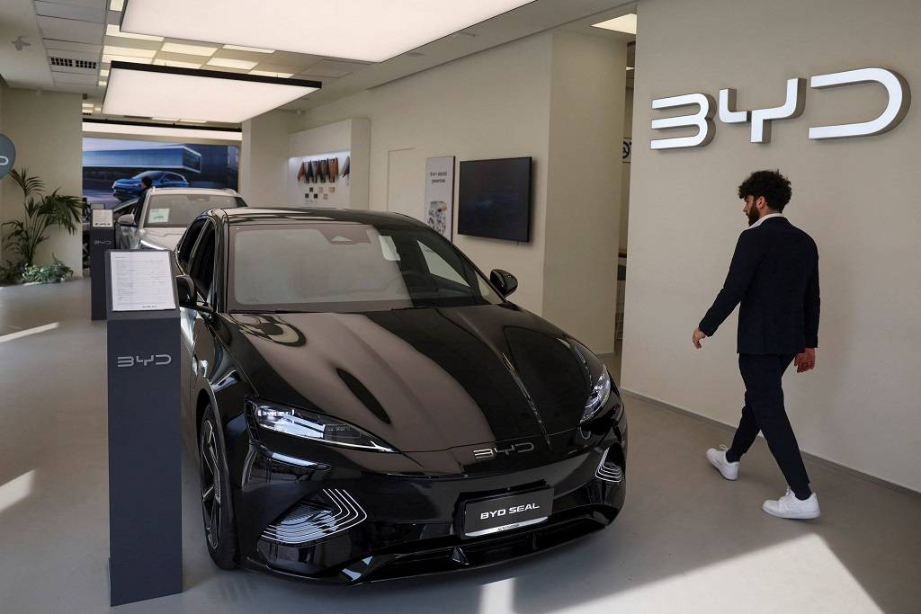 Automóvel da BYD em Milão, Itália
20/3/2024 REUTERS/Claudia Greco/Arquivo