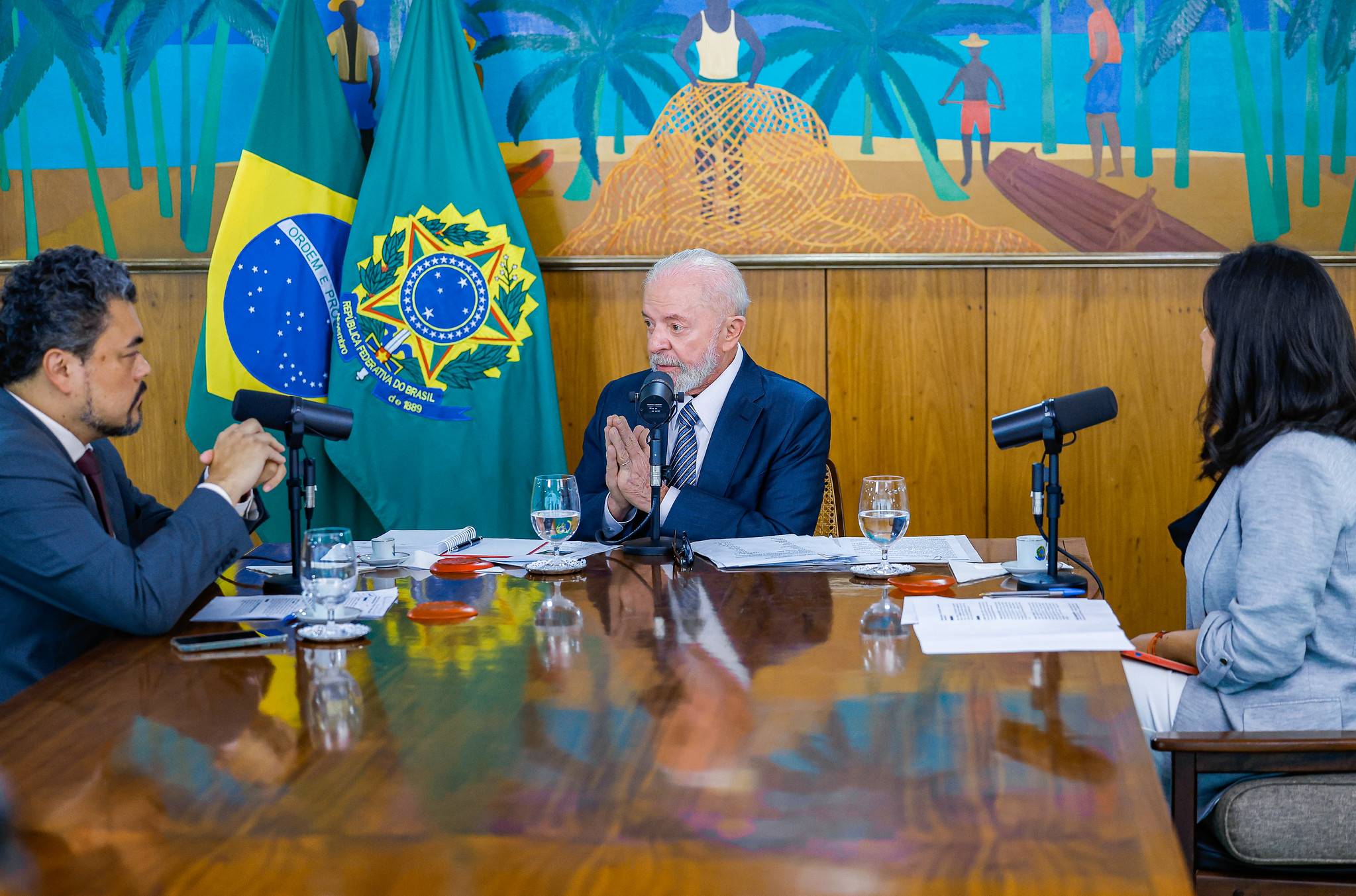 Luiz Inácio Lula da Silva (PT), presidente da República, durante entrevista no Palácio do Planalto (Foto: Ricardo Stuckert/PR)