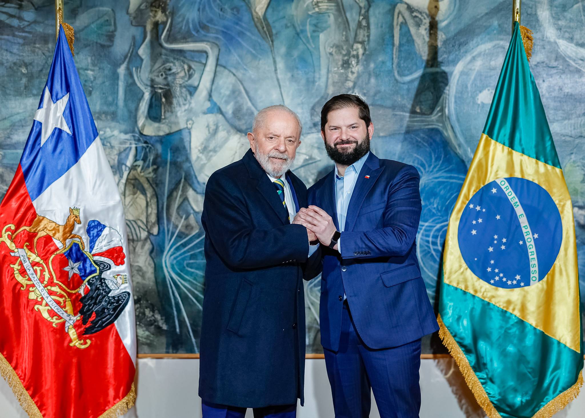O presidente Luiz Inácio Lula da Silva (PT), ao lado do presidente do Chile, Gabriel Boric (Foto: Ricardo Stuckert/PR)