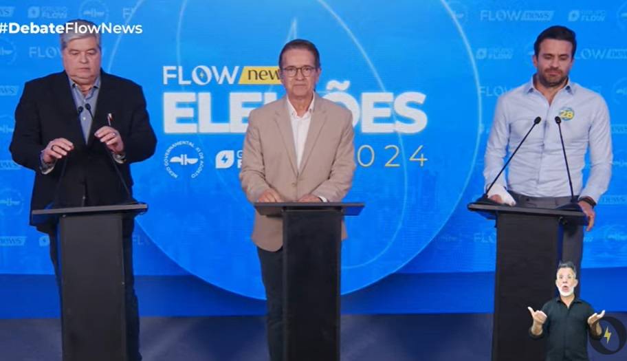 José Luiz Datena (PSDB) e Pablo Marçal (PRTB) em debate (Foto: Reprodução/YouTube)