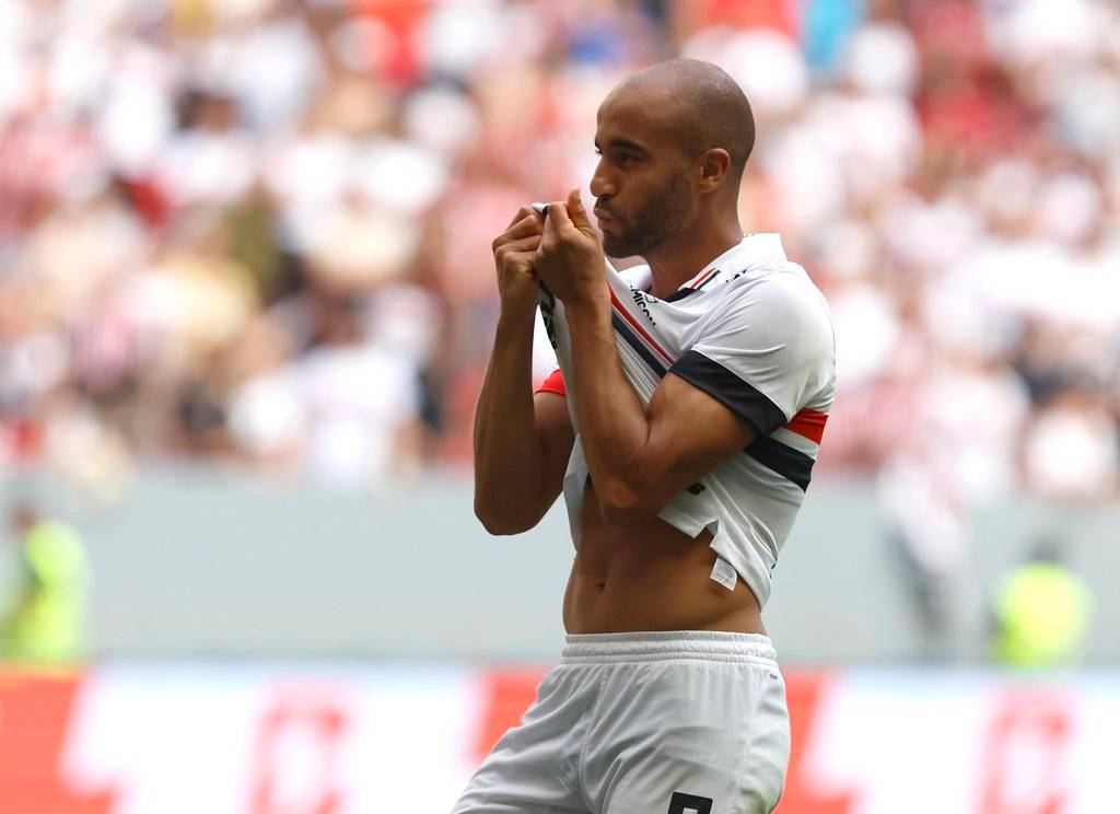 Lucas Moura, atleta do São Paulo, em jogo contra o Corinthians pelo Campeonato Brasileiro. (Foto: Divulgação/São Paulo FC)