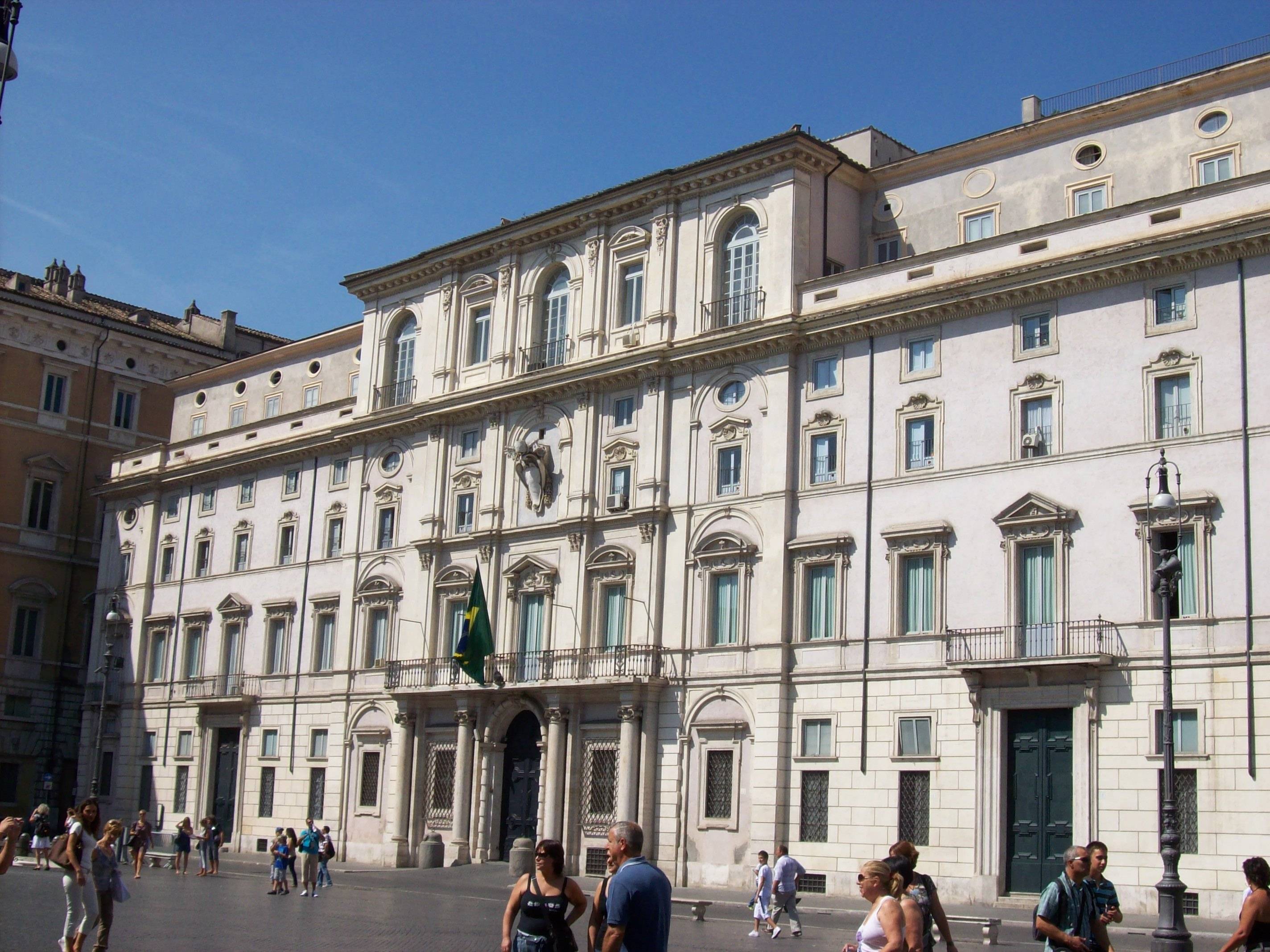 O palácio Pamphilj em Roma, sede da embaixada brasileira na Itália (Blackcat/Wikimedia Commons)
