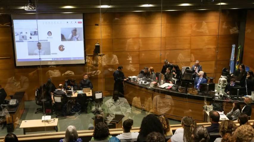 Julgamento dos ex-policiais militares Ronnie Lessa e Élcio Queiroz, réus confessos dos assassinatos da vereadora Marielle Franco e do motorista Anderson Gomes (Foto: Tomaz Silva/Agência Brasil)