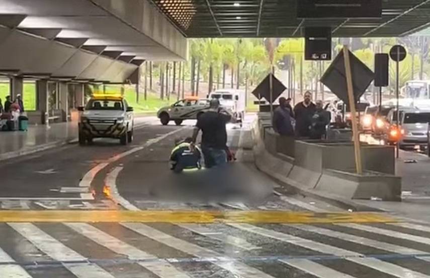Homem é assassinado a tiros no Aeroporto Internacional de São Paulo, em Guarulhos (SP) (Foto: Reprodução)