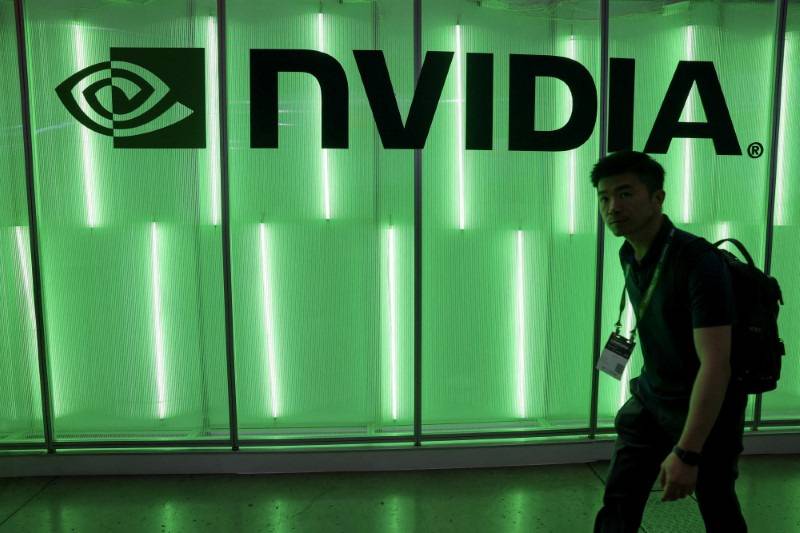 Logo da Nvidia em Taipé, Taiwan - 
5/6/2024 (Foto: REUTERS/Ann Wang)