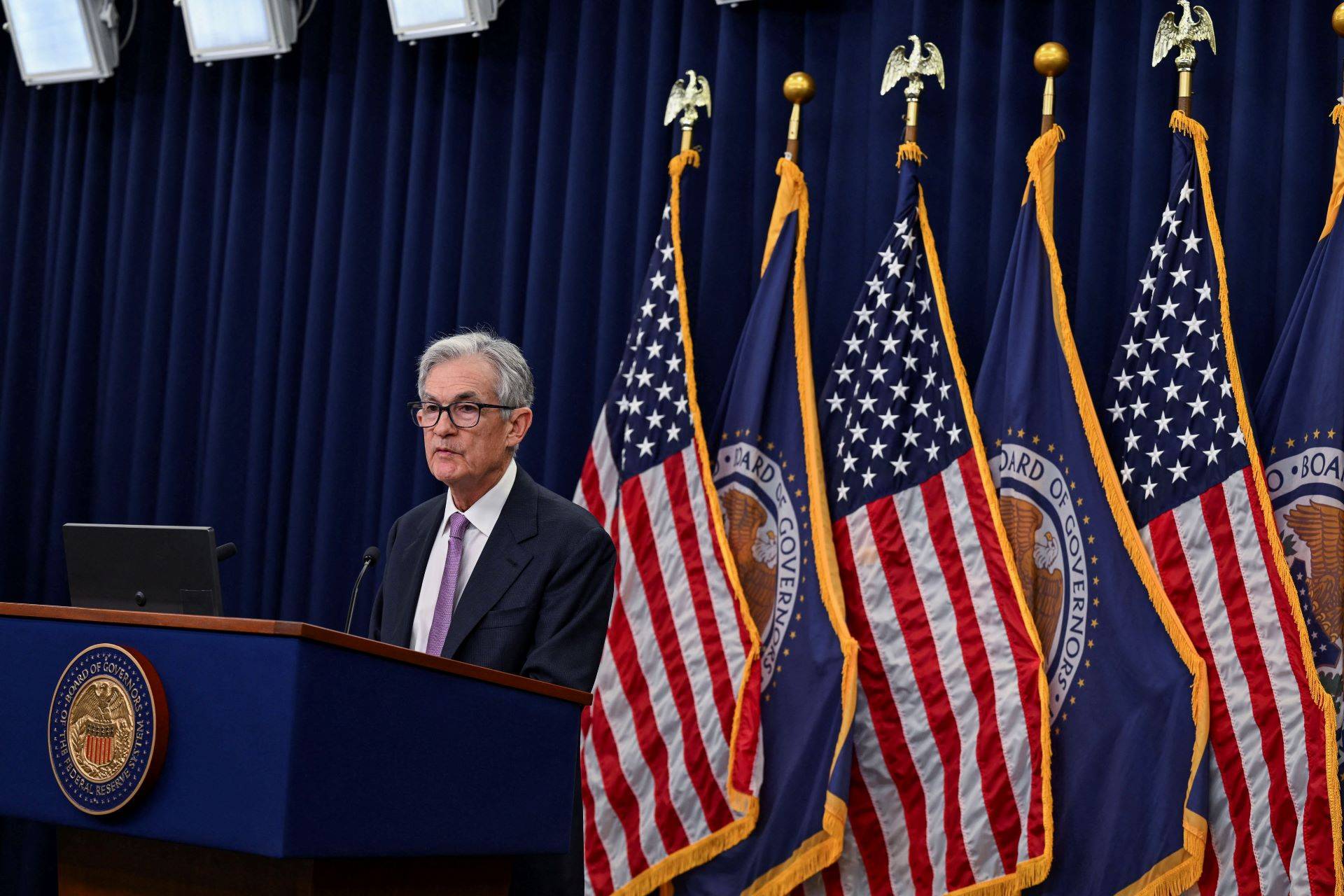 O presidente do Federal Reserve, Jerome Powell, fala à imprensa após reunião de política monetária - 07/11/2024 (Foto: Annabelle Gordon/Reuters)