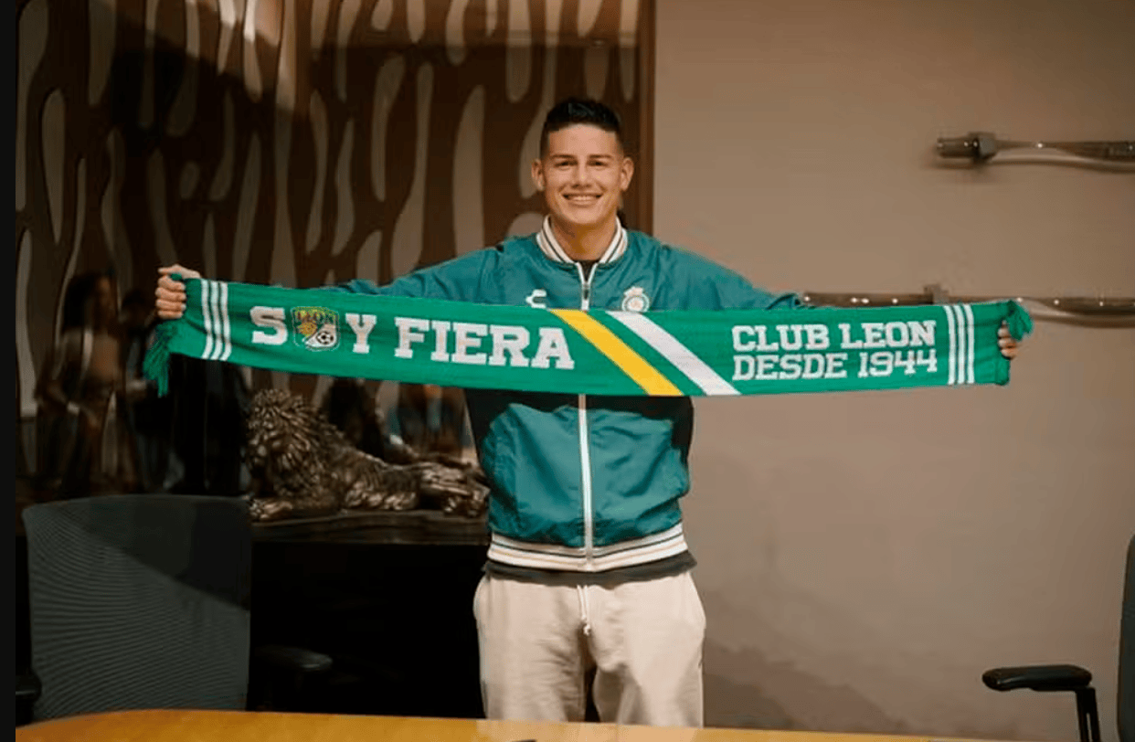 James Rodríguez no León, do México — (Foto: X/León)

