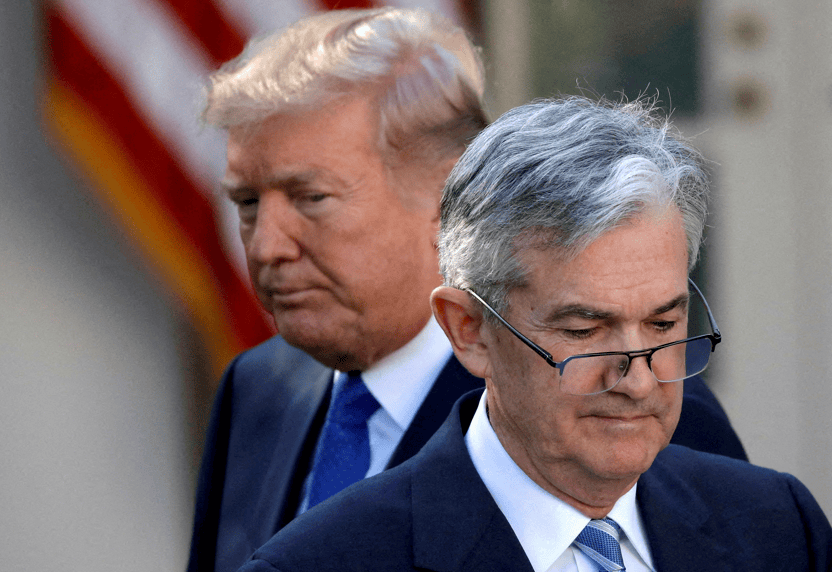 Presidente dos EUA, Donald Trump, e chair do Fed, Jerome Powell, na Casa Branca em 2017 02/11/2017 REUTERS/Carlos Barria

