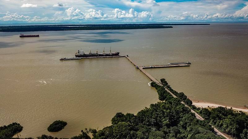 Porto de Outeiro está em obras para receber os navios cruzeiros que hospedarão negociadores da COP30 — Foto: Rafael Neddermeyer / COP30