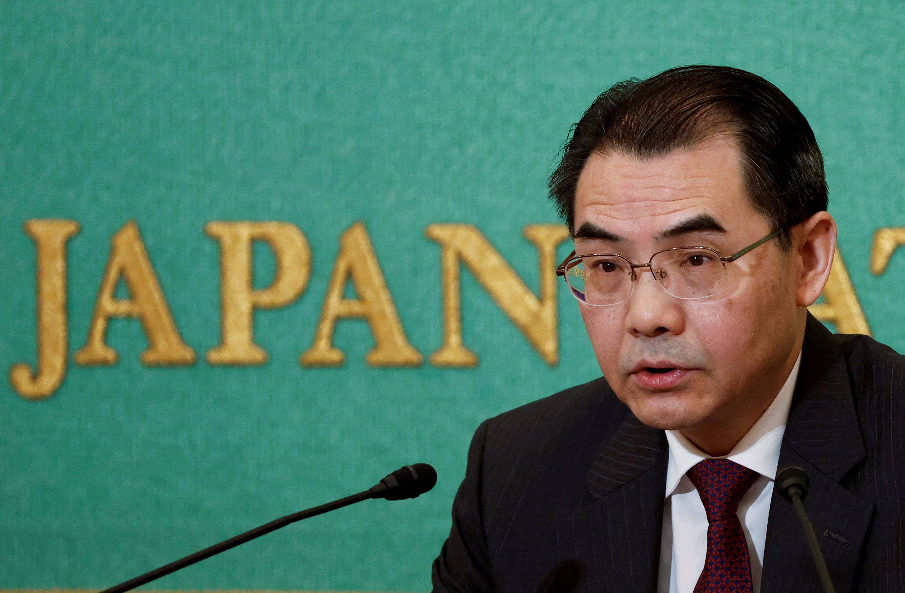 Embaixador da China no Japão, Wu Jianghao, durante entrevista coletiva em Tóquio
28/04/2023 REUTERS/Issei Kato