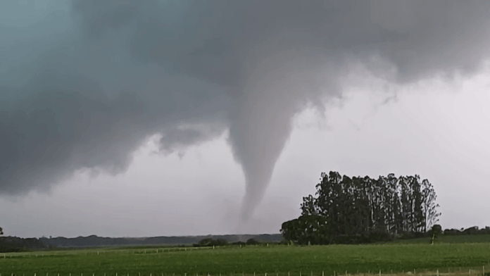 Tornado no Rio Grande do Sul, em fevereiro de 2026